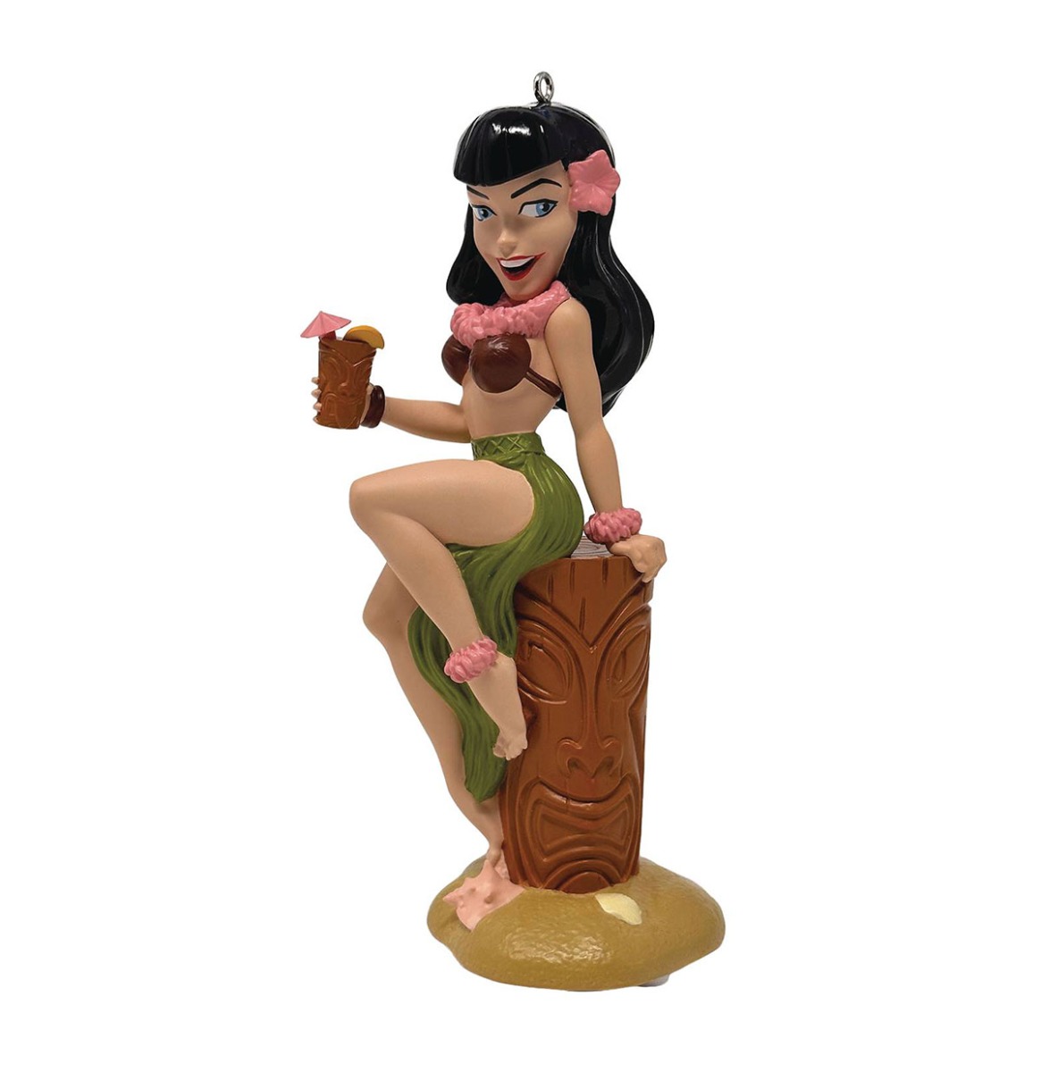 Bettie Page Tiki Time Bettie Ornament