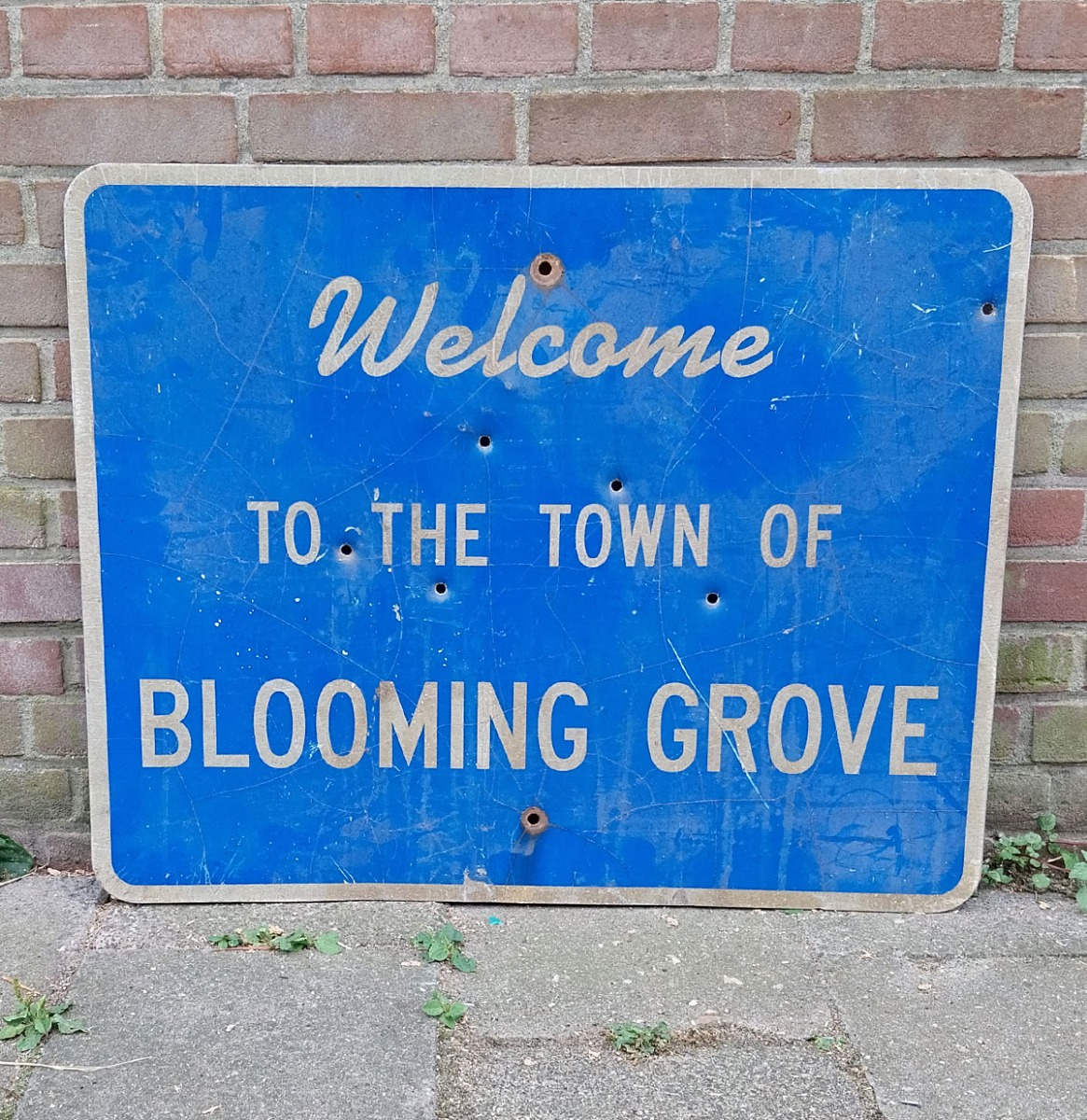 Welcome To Blooming Grove Verkeersbord - 76 x 61cm - Origineel