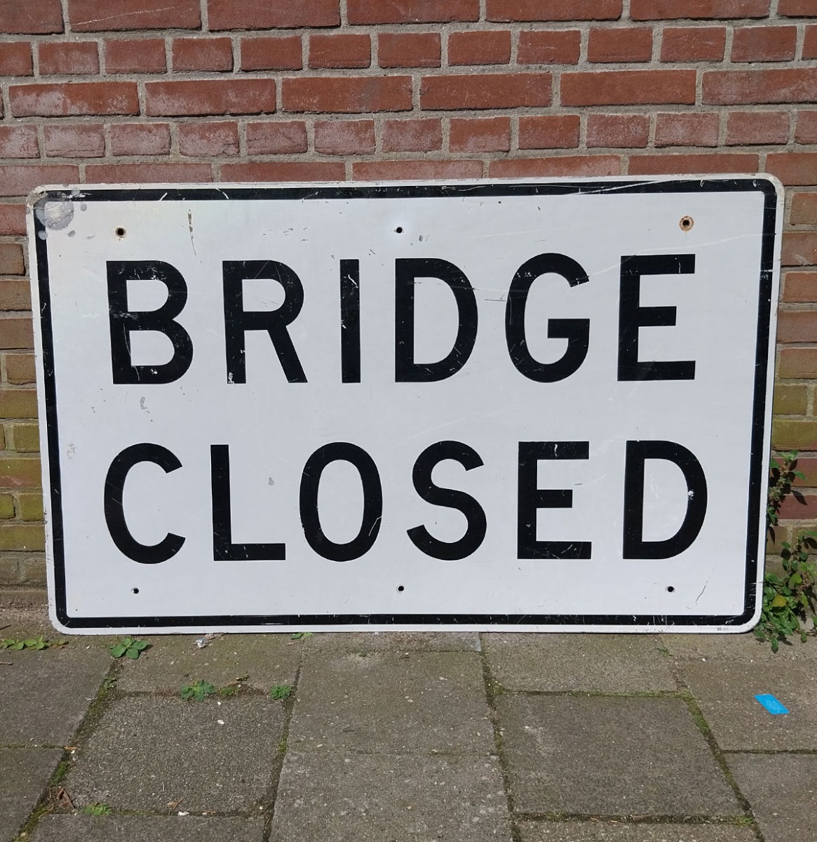 Bridge Closed Verkeersbord - 122 x 76cm - Origineel