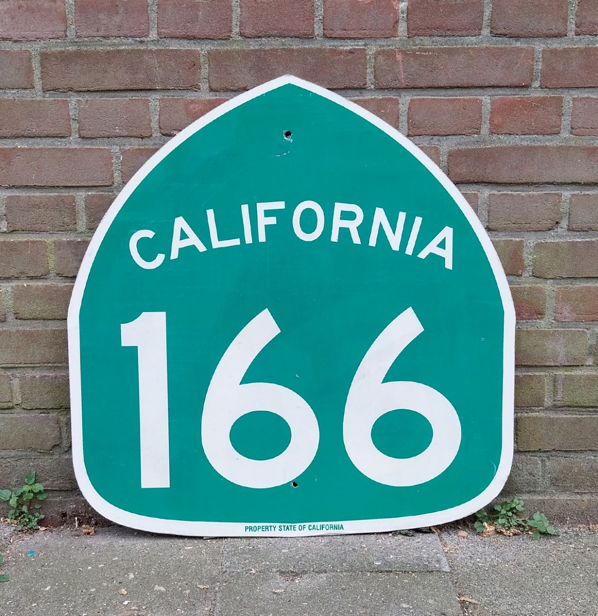 California State Route 166 Verkeersbord - 63 x 61cm - Origineel