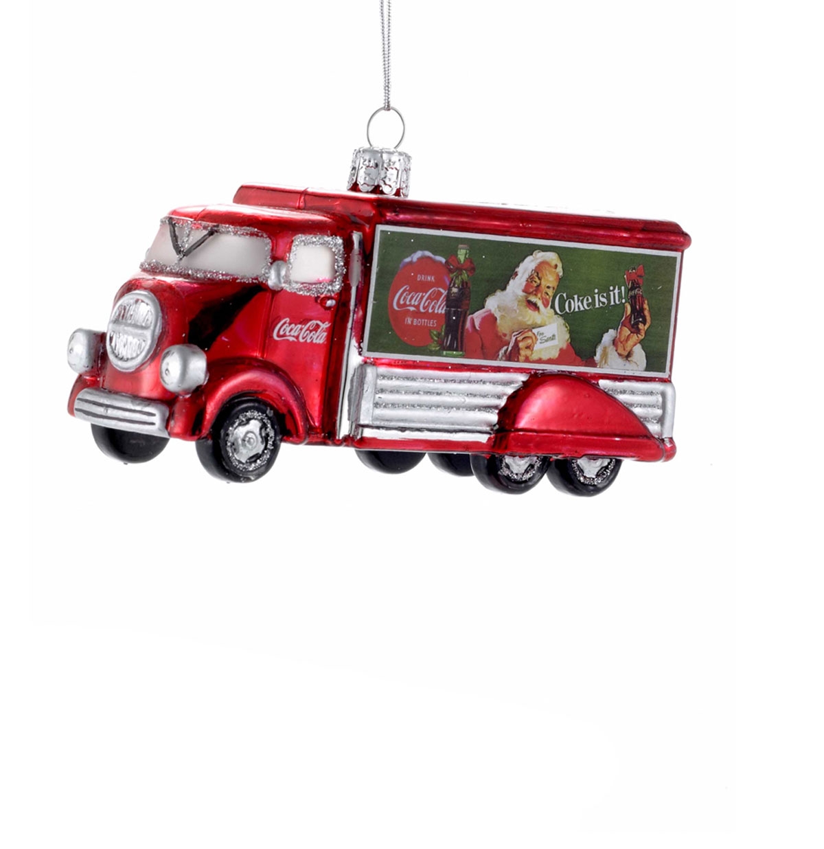 Coca-Cola Truck Glass Christmas Ornament