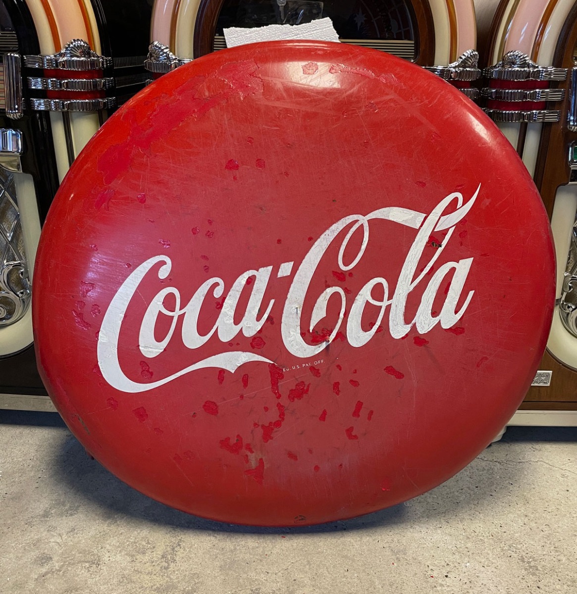 Coca-Cola Grote Metalen Button - 120cm - Origineel (5)