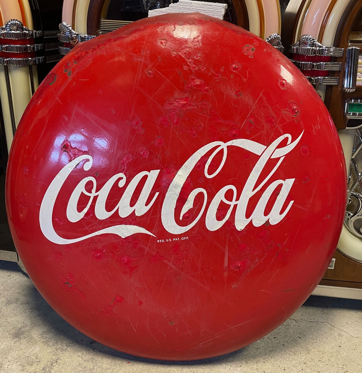 Coca-Cola Grote Metalen Button - 120cm - Origineel (4)