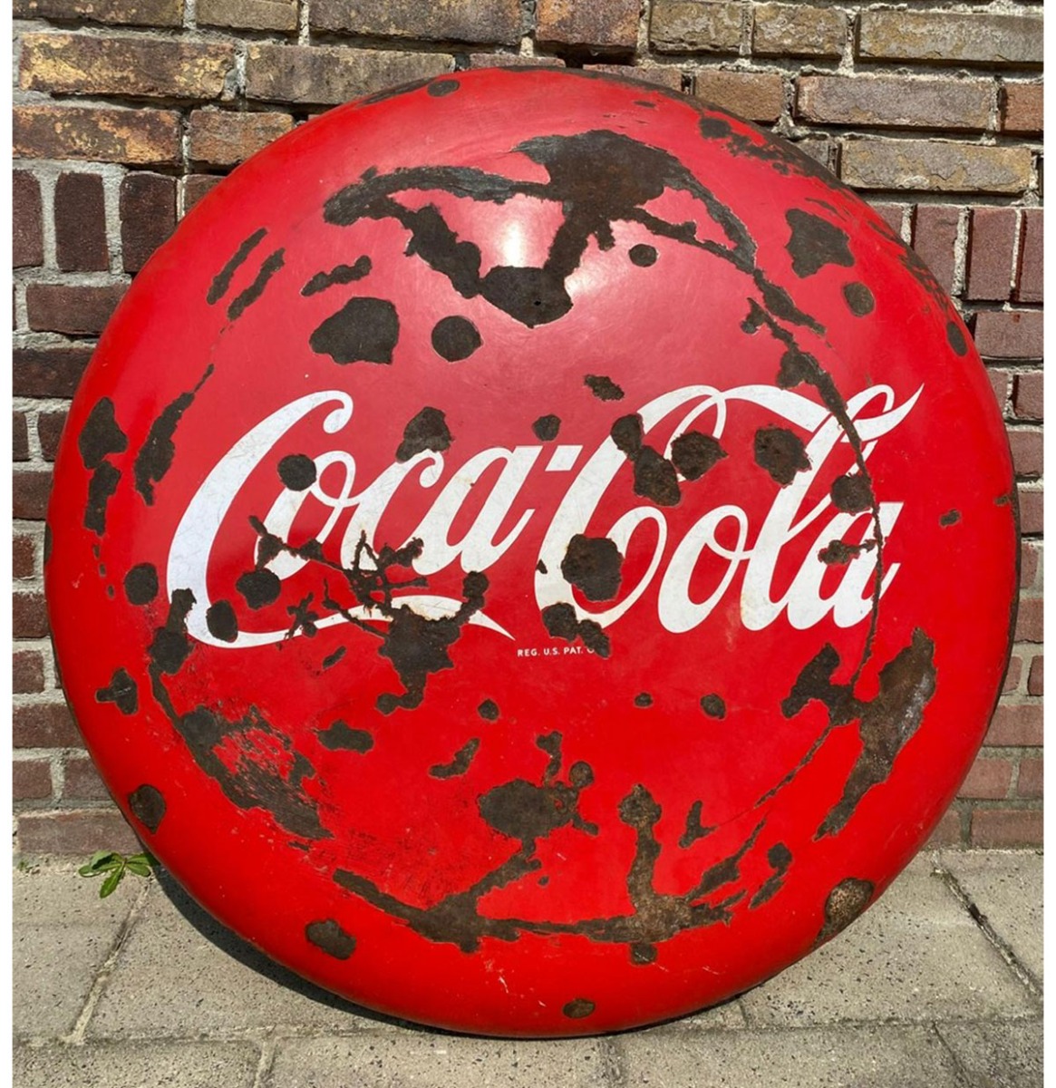 Coca-Cola Button Groot Metalen Bord - Ø90cm - Original