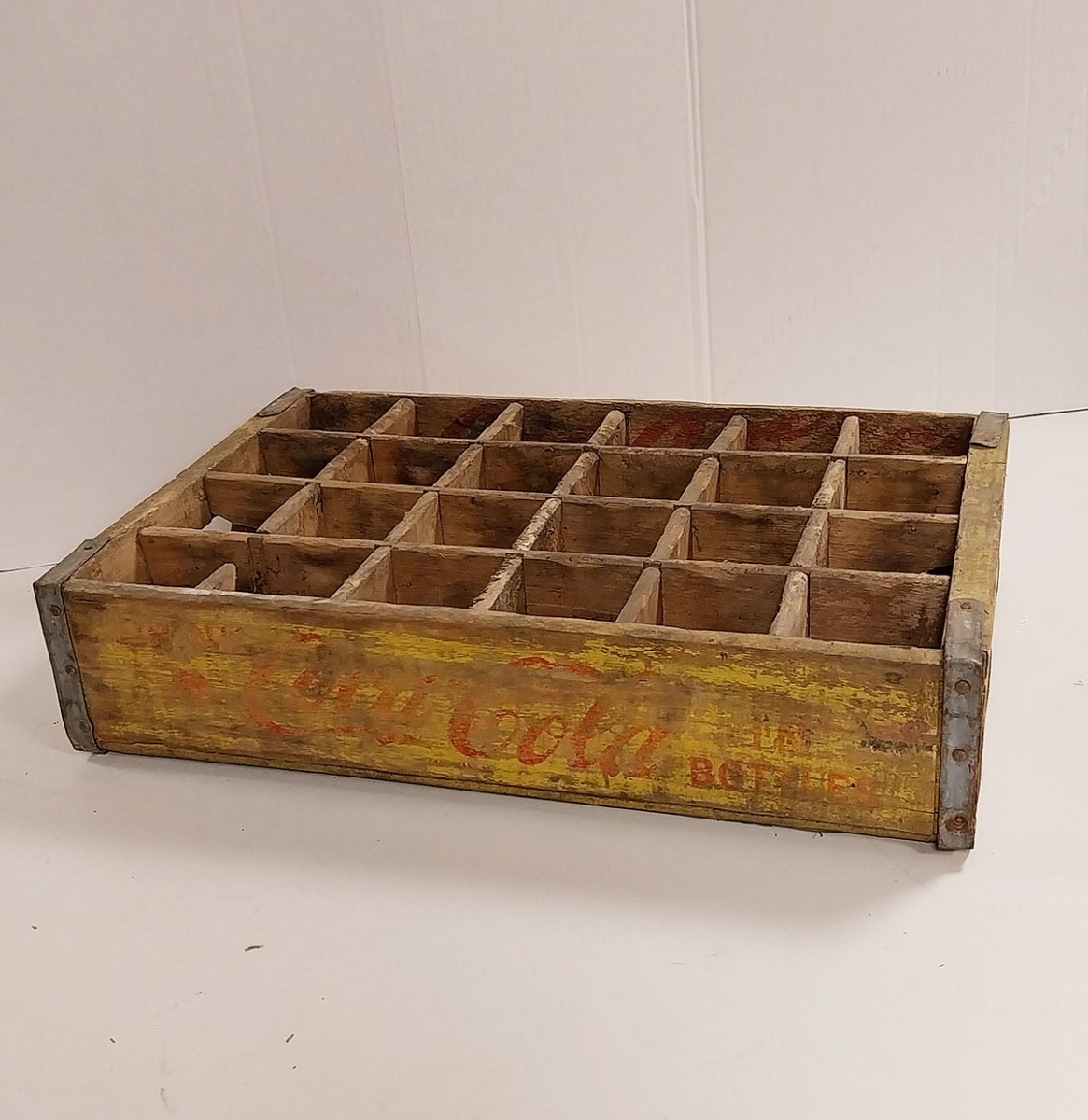 Vintage Houten Gele Coca-Cola Krat - Origineel (4)