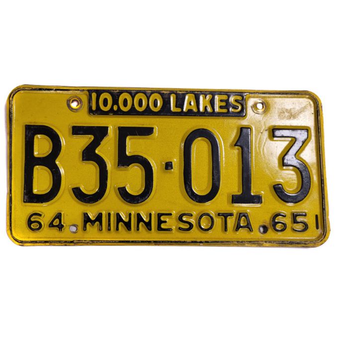 Minnesota License Plate 1964 1965 Original