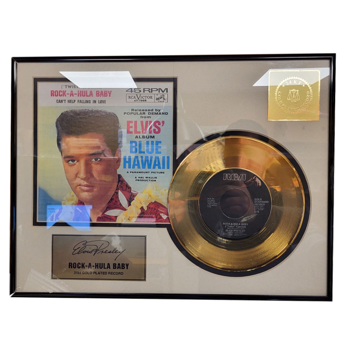 Elvis Presley - Rock-A-Hula Baby 24KT Gouden Plaat Single