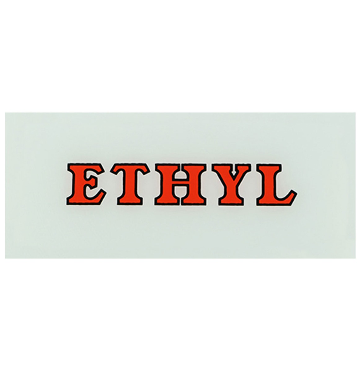 Ethyl Ad-Glass Voor Benzinepomp Rode Letters 26 x 11 cm