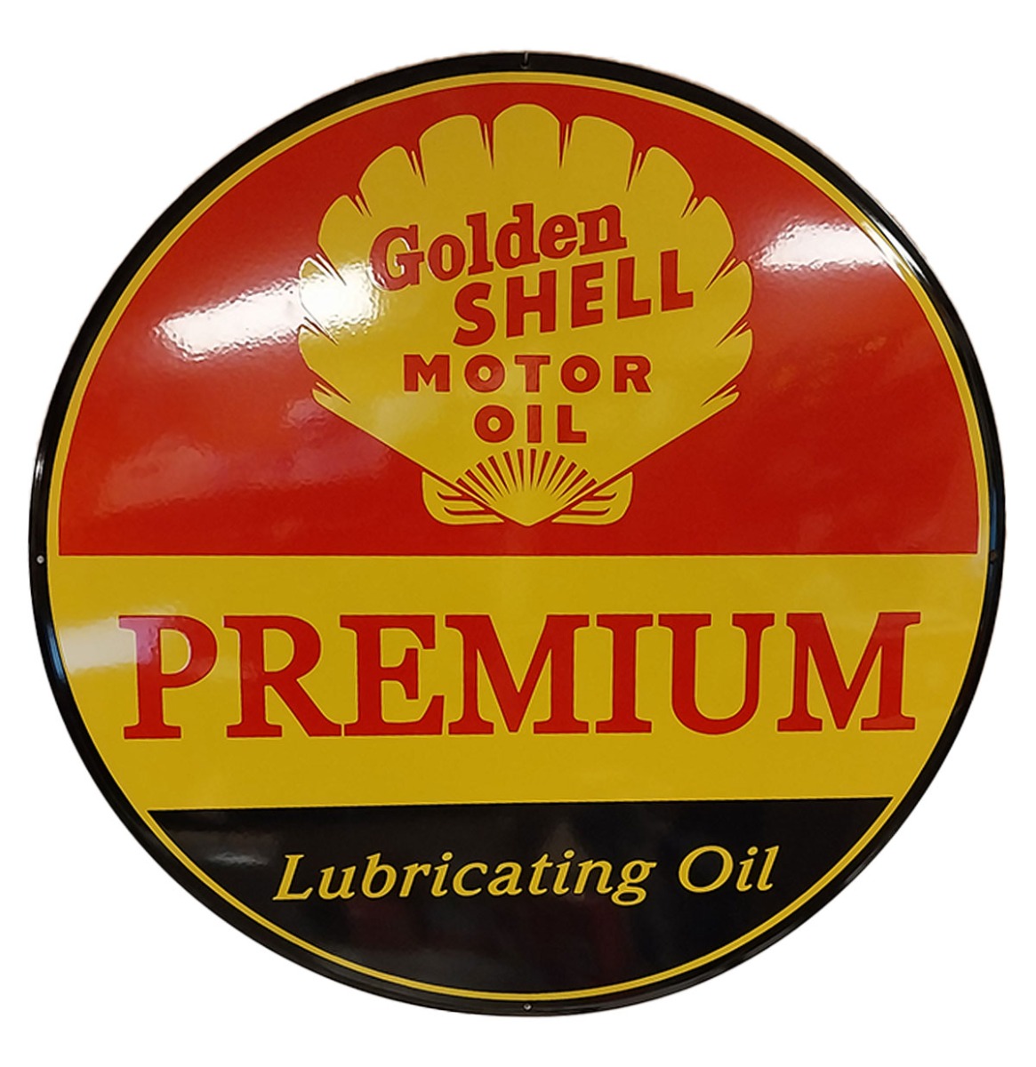 Golden Shell Motor Oil Emaille Bord XL - Ø78cm