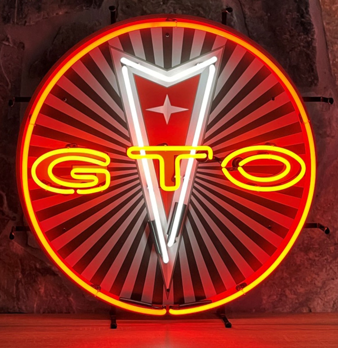 GTO Logo Neon Verlichting Met Achterplaat - 60 x 60 cm