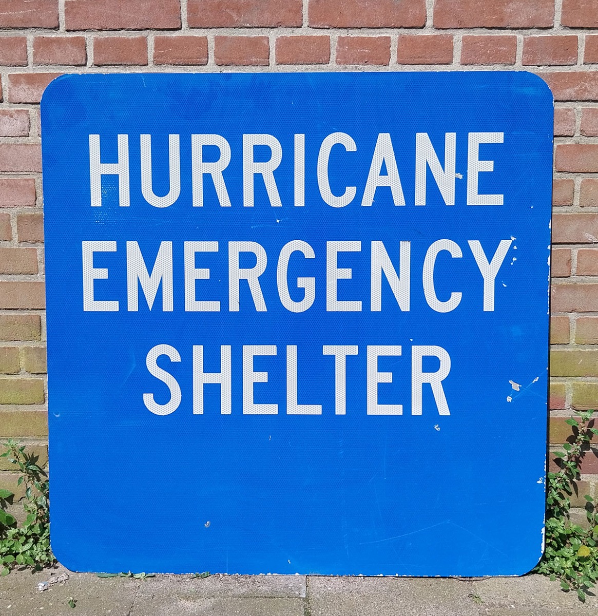 Hurricane Emergency Shelter Straat Bord - 91 x 91cm - Origineel (1)