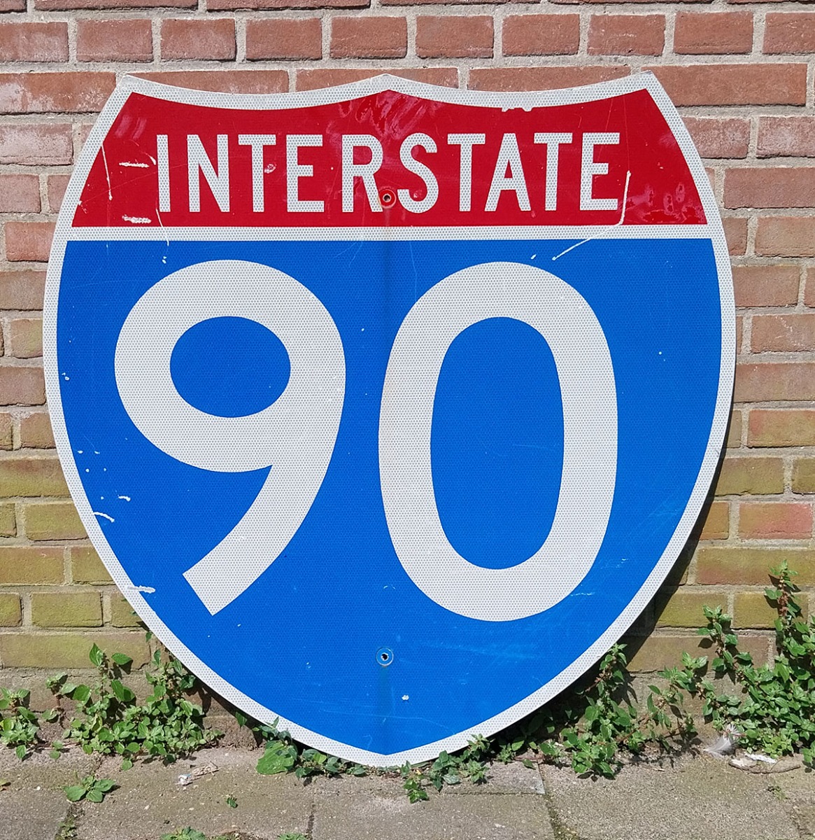 Interstate 90 Verkeersbord - 92 x 92cm - Origineel