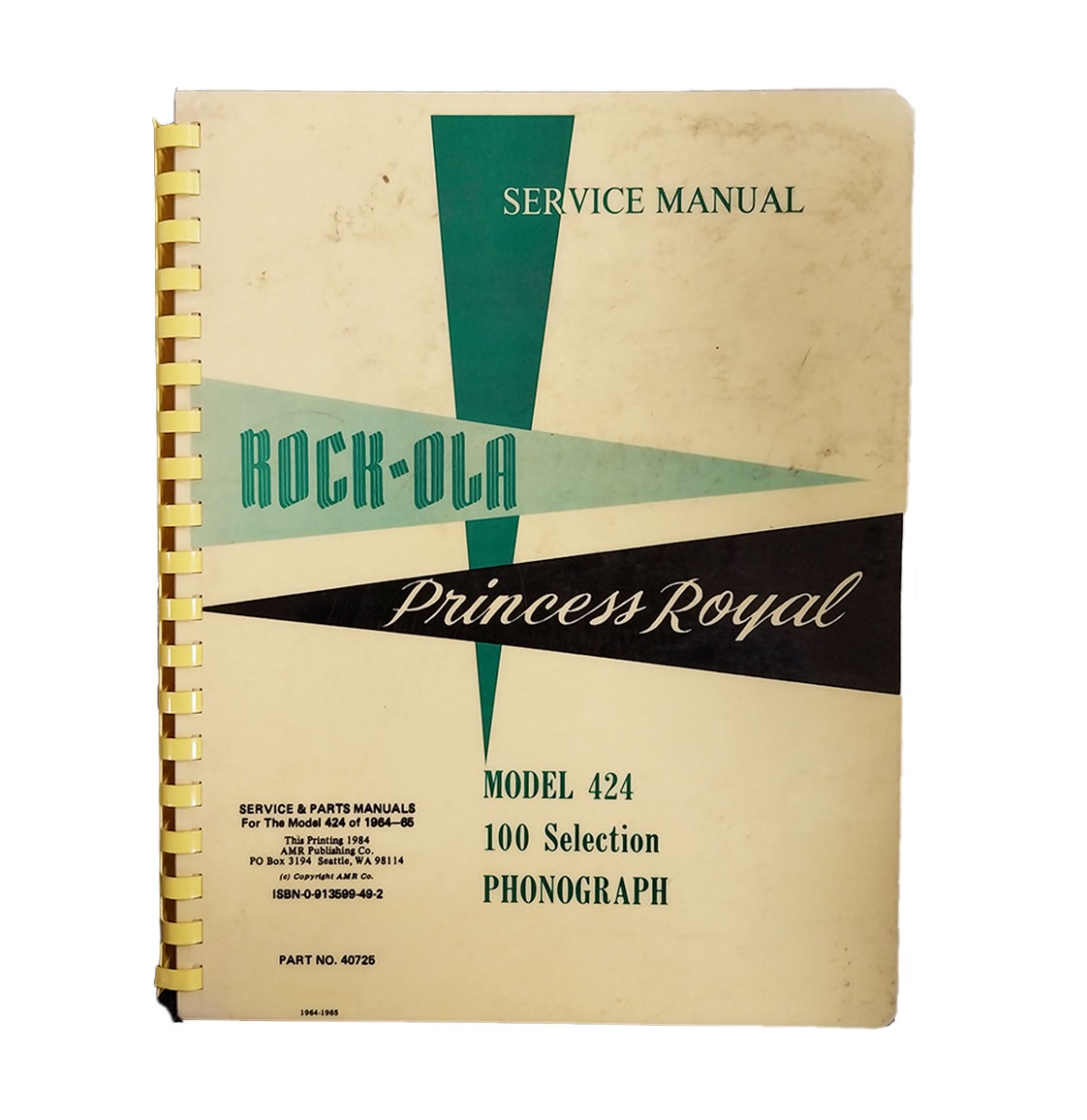 Rock-Ola 424 Princess Royal Service Manual- Pre-Owned