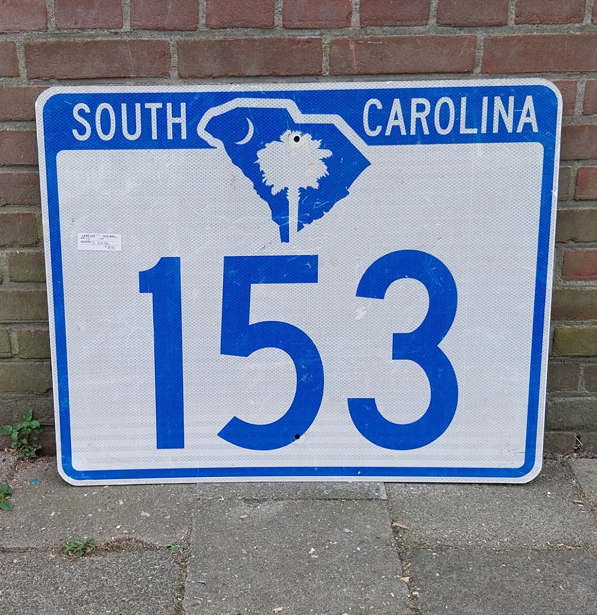 South Carolina Route 153 Verkeersbord - 76 x 61cm - Origineel