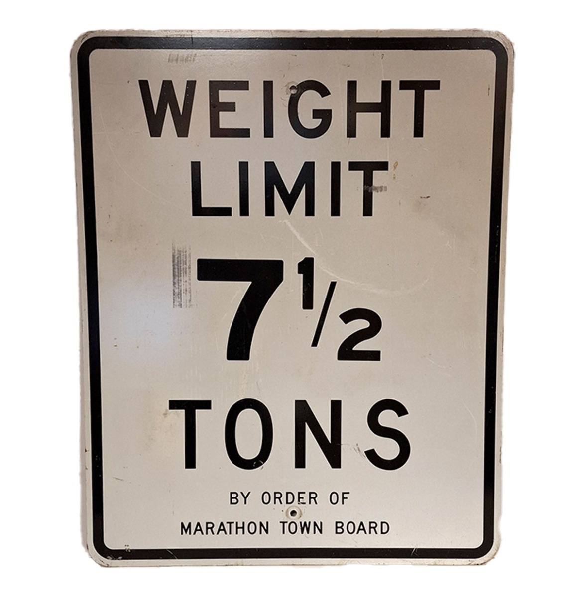 Weight Limit 7,5 Tons Origineel Metalen Verkeersbord - 76 x 61cm