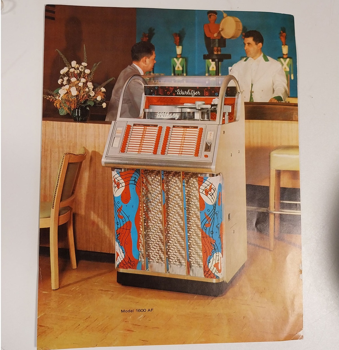 Wurlitzer Model 1600 (1954) Jukebox Promotie Flyer - Original