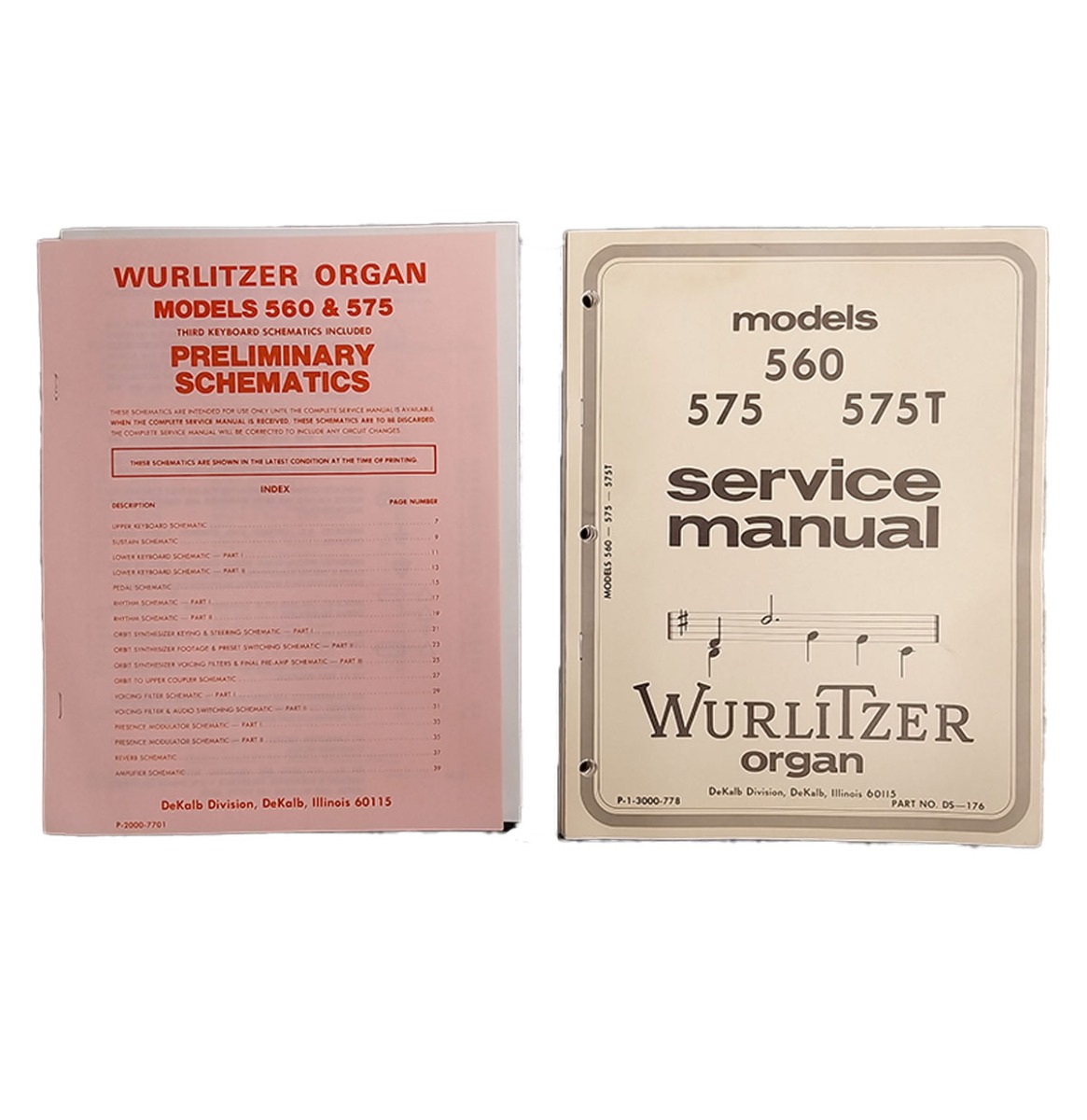 Wurlitzer Organ 560 575 Service Manual